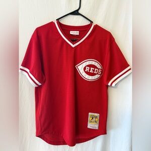 Mitchell & Ness Red Cooperstown Collection Jersey-Cincinnati Reds Barry Larkin